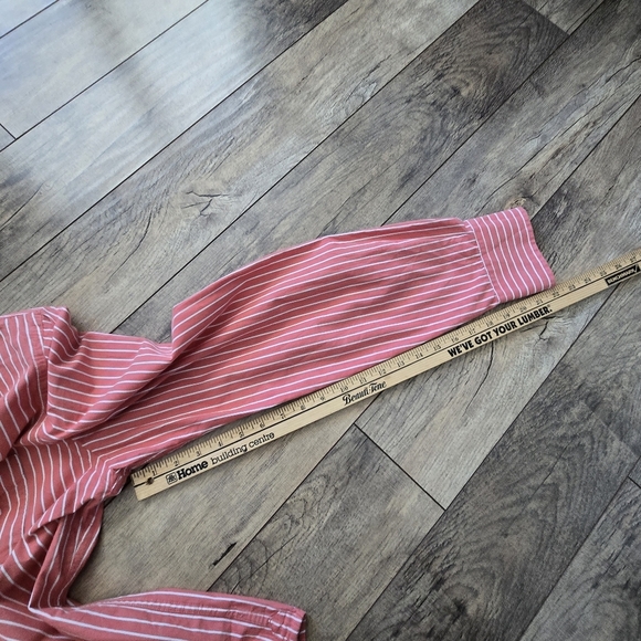 Hollister Cal. Men's Salmon Color 💯 Cotton Striped Button Up Long Sleeve Shirt - Picture 12 of 12